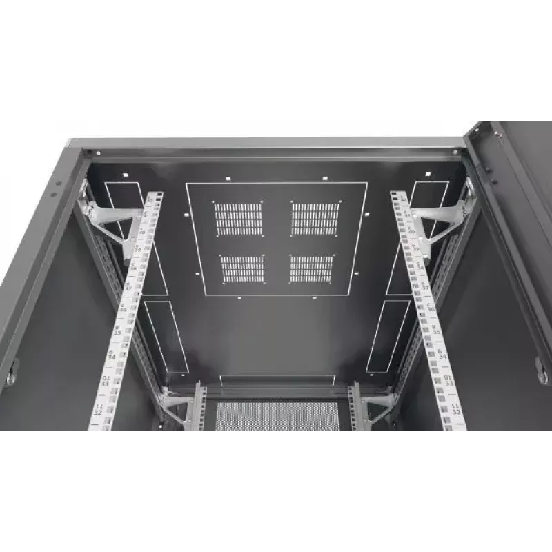 EFB Elektronik PRO 42U 19" Serverschrank, 800x1000 mm, perforierte Front- und Rücktür, Lichtgrau RAL 7035