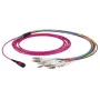 EFB Elektronik MTPF12LCOM3-10 MTP/F auf 12x LC LWL-Patchkabel, OM3 50/125 µm, LSZH, 10 m, Aqua
