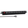 EFB 19 Zoll 1,5U Steckdosenleiste 18x USB mit Schalter, schwarz (EK631USB.1,5)