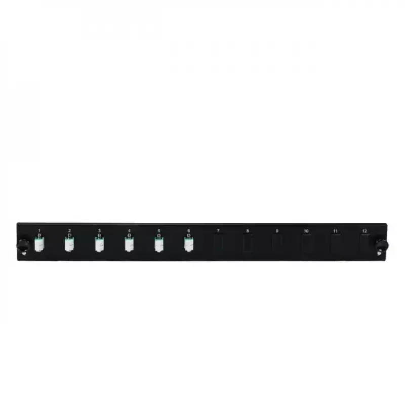 EFB Elektronik SB-FP-6SC-S-OM3 12-Port Frontplatte mit 6 LC Duplex-Kupplungen OM3, Grau, 1U