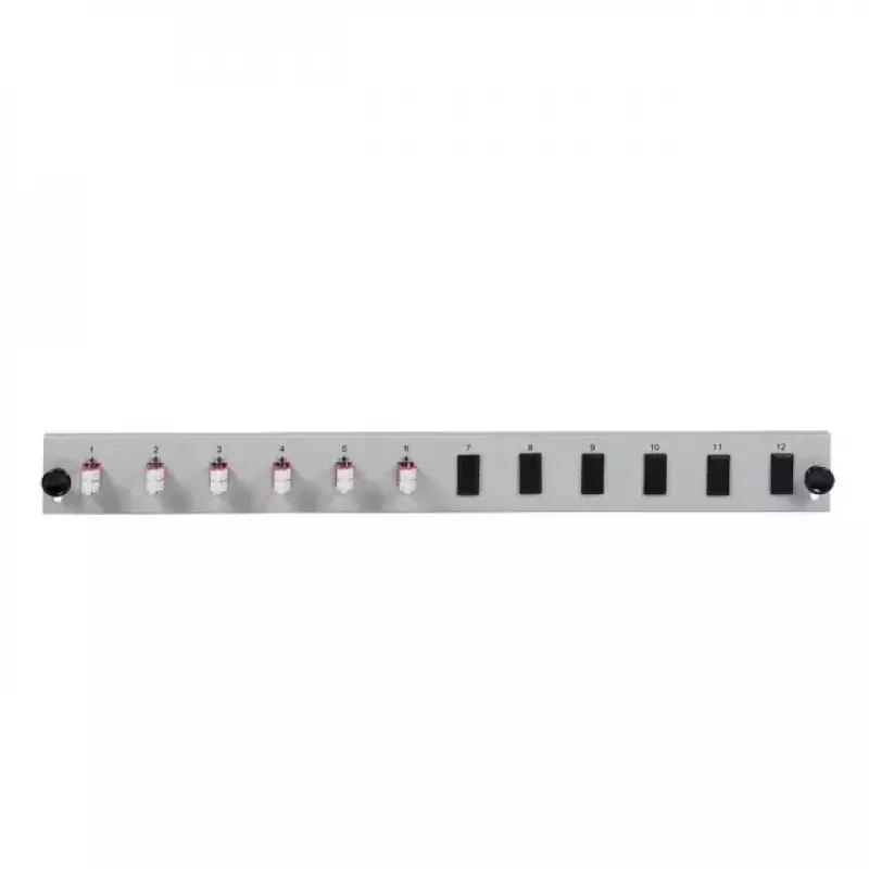 EFB Elektronik SB-FP-6SC-S-OM3 12-Port Frontplatte mit 6 LC Duplex-Kupplungen OM3, Grau, 1U