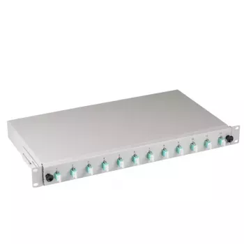 EFB Elektronik B71901L12OM3 LWL-Spleißbox, LC 50/125 µm OM3, 12 Pigtails/6 Kupplungen, 19 Zoll, zum Herausziehen