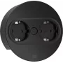 Steckdosenleiste Bachmann 946.100 2 x Typ F Schwarz Desktop-Einbau