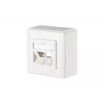 METZ CONNECT 1309150002-E Wandabdeckplatte, 2 Module, Reinweiß RAL 9010