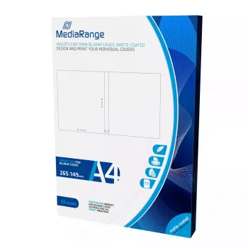 MediaRange MRINK123 Blu-ray-Hülleneinleger, 265 x 149 mm, 130 g/m², mattweiß, 50 Blatt