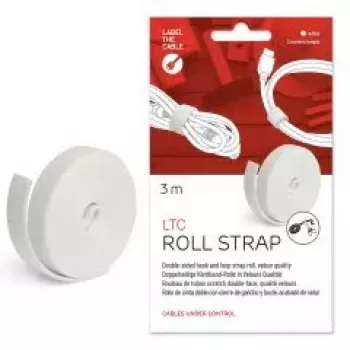 Label-the-cable LTC 1220 Roll Strap Klettband, 3 m, Weiß
