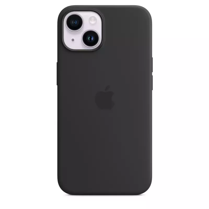 Silikonhülle mit MagSafe für iPhone 14 von Apple — Mikrofaser/Silikon, 6,1 Zoll (Midnight)