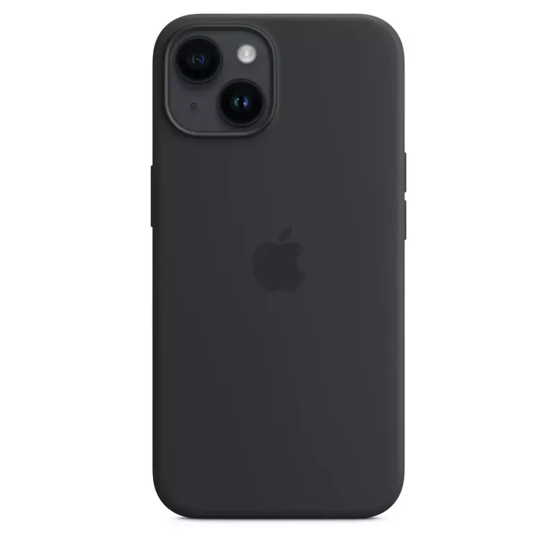 Silikonhülle mit MagSafe für iPhone 14 von Apple — Mikrofaser/Silikon, 6,1 Zoll (Midnight)