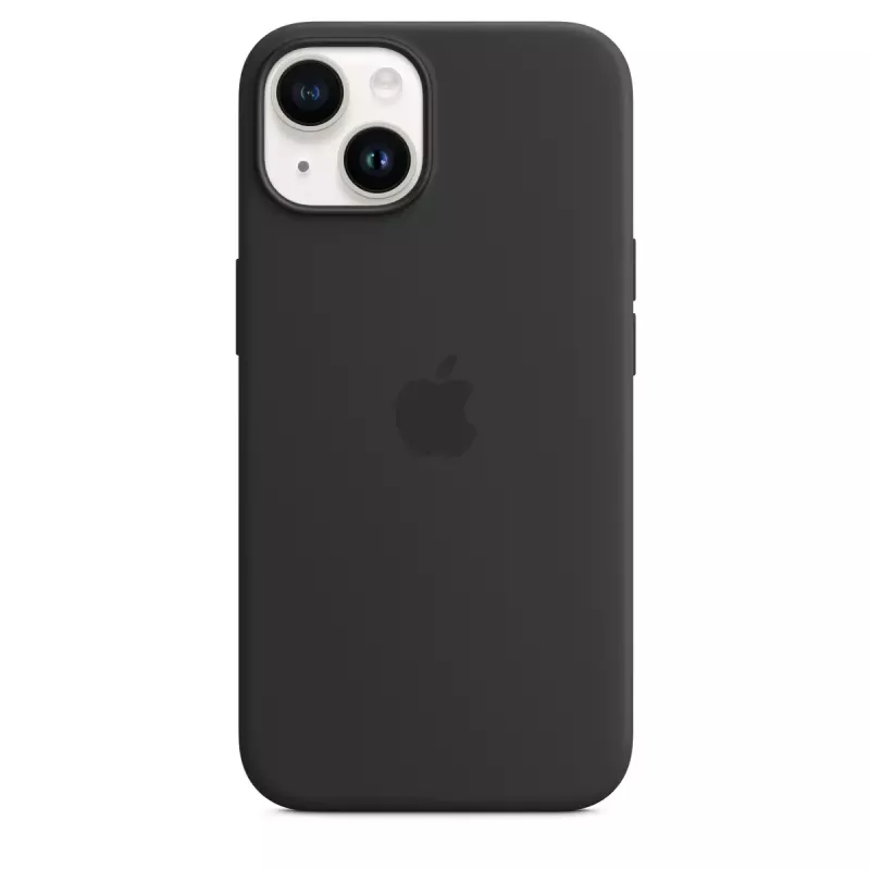 Silikonhülle mit MagSafe für iPhone 14 von Apple — Mikrofaser/Silikon, 6,1 Zoll (Midnight)
