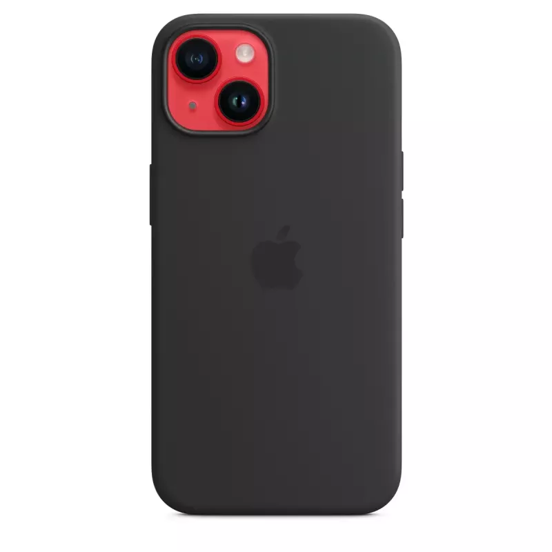 Silikonhülle mit MagSafe für iPhone 14 von Apple — Mikrofaser/Silikon, 6,1 Zoll (Midnight)