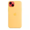 Silikon Hülle Apple iPhone 14 Plus MagSafe Sunglow Gelb