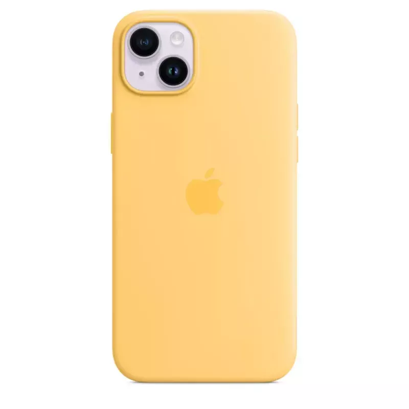 Silikon Hülle Apple iPhone 14 Plus MagSafe Sunglow Gelb