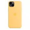 Silikon Hülle Apple iPhone 14 Plus MagSafe Sunglow Gelb