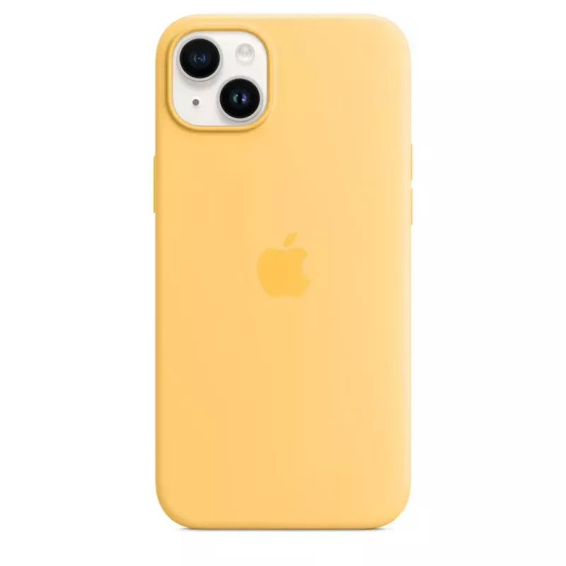 Silikon Hülle Apple iPhone 14 Plus MagSafe Sunglow Gelb