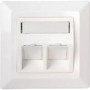 Schwaiger NKSD2532 Netzwerk-Anschlussdose für 2x Keystone, Weiß