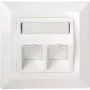 Schwaiger NKSD2532 Netzwerk-Anschlussdose für 2x Keystone, Weiß
