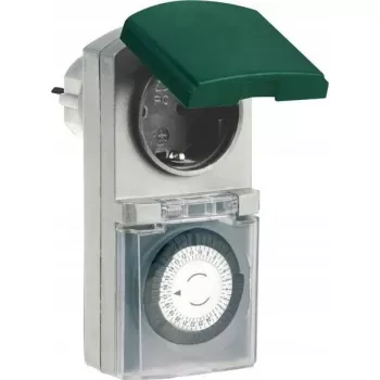 Mechanischer Timer REV Modell 0025700409 außen schwarz, analoges Zifferblatt für Schaltkreise