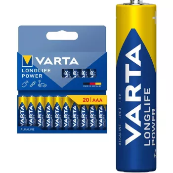 Varta Longlife Power Micro AAA LR03 1,5 V Alkalibatterien, 20 Stück (04903 121 720)