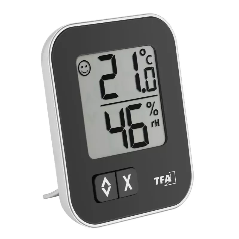 TFA Dostmann MOXX digitales Thermo-Hygrometer 30.5026.01, schwarz