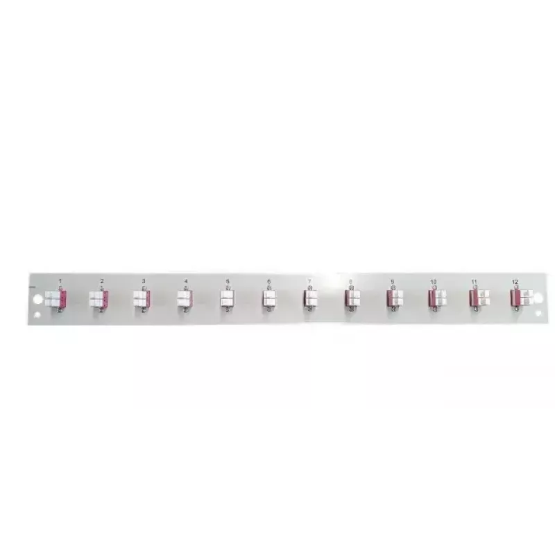 EFB Elektronik SB-FP-12SC-S-OM3 Frontplatte mit 12 LC Duplex-Kupplungen OM3, grau, 1U