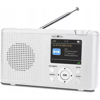 Reflexion TRA23DAB/WH DAB+/FM Tischradio, wiederaufladbar, weiß