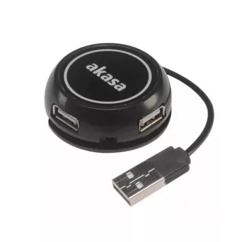 USB Hub Akasa Connect4C 4-IN-1 Schwarz