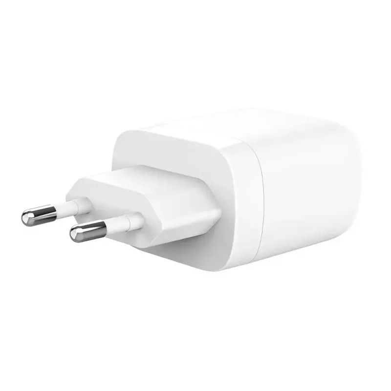 Silicon Power QM25 30W Wandladegerät mit zwei Anschlüssen, USB-C und USB-A, weiß (SP30WASYQM252PCW)