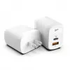 Silicon Power QM25 30W Wandladegerät mit zwei Anschlüssen, USB-C und USB-A, weiß (SP30WASYQM252PCW)