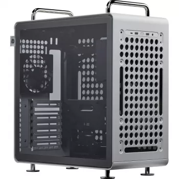 Computergehäuse Cooler Master QUBE 540 Moonstone — Mid-Tower mit gehärtetem Glas-Seitenteil (grau)
