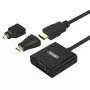 Unitek Y-6355 Micro/Mini HDMI auf VGA + Audio 3-in-1 Adapter, Schwarz