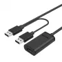 USB-Kabel UNITEK Y-277 USB 2.0 5m 2x USB A Schwarz