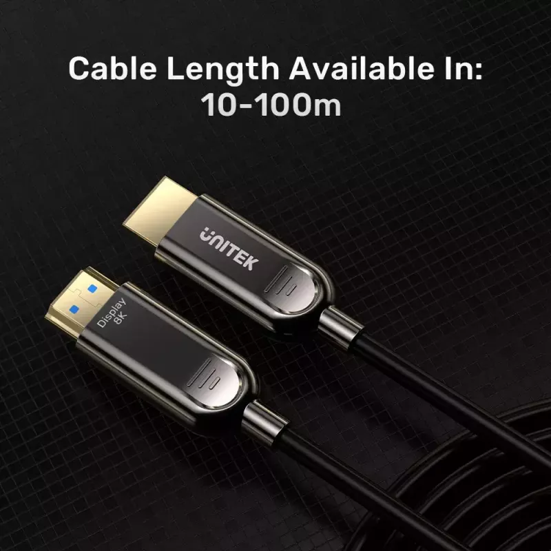 HDMI-Kabel UNITEK C11085GY01-80M 80m 2.1 48 Gbit/s Schwarz