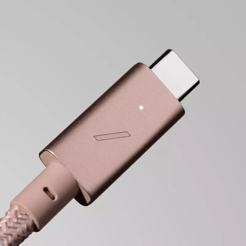 Native Union Belt Cable Pro USB-C auf USB-C, 2,4 m, LED-Anzeige, Rose