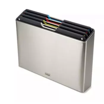 Joseph Joseph Folio Steel 4-teiliges Schneidebrett-Set mit Stahlgehäuse, 60170