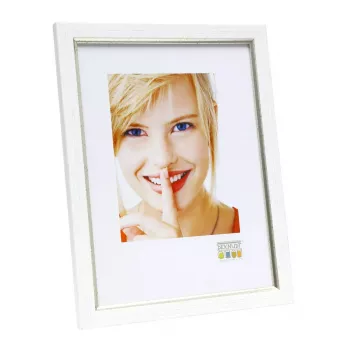 Einzelbilderrahmen Deknudt S46AF1 Silber Weiß MDF Kunststoff 220x320mm