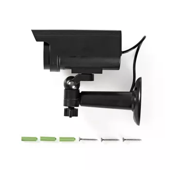 Nedis DUMCBS10BK Dummy-Überwachungskamera, Schwarz, Außenbereich