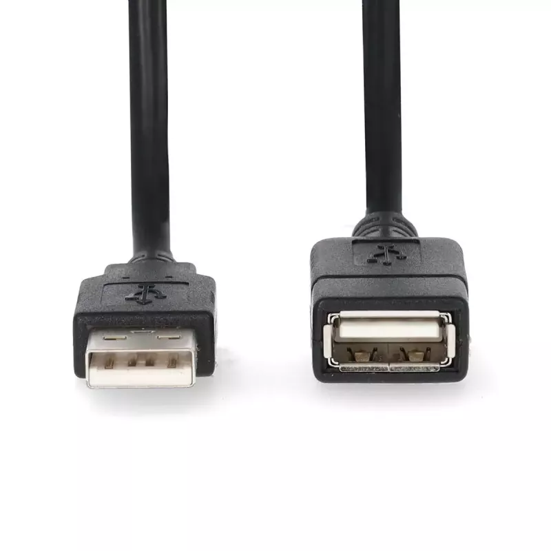Nedis CCGL60010BK20 USB 2.0 Verlängerungskabel, A Stecker auf A Buchse, 2 m, Schwarz