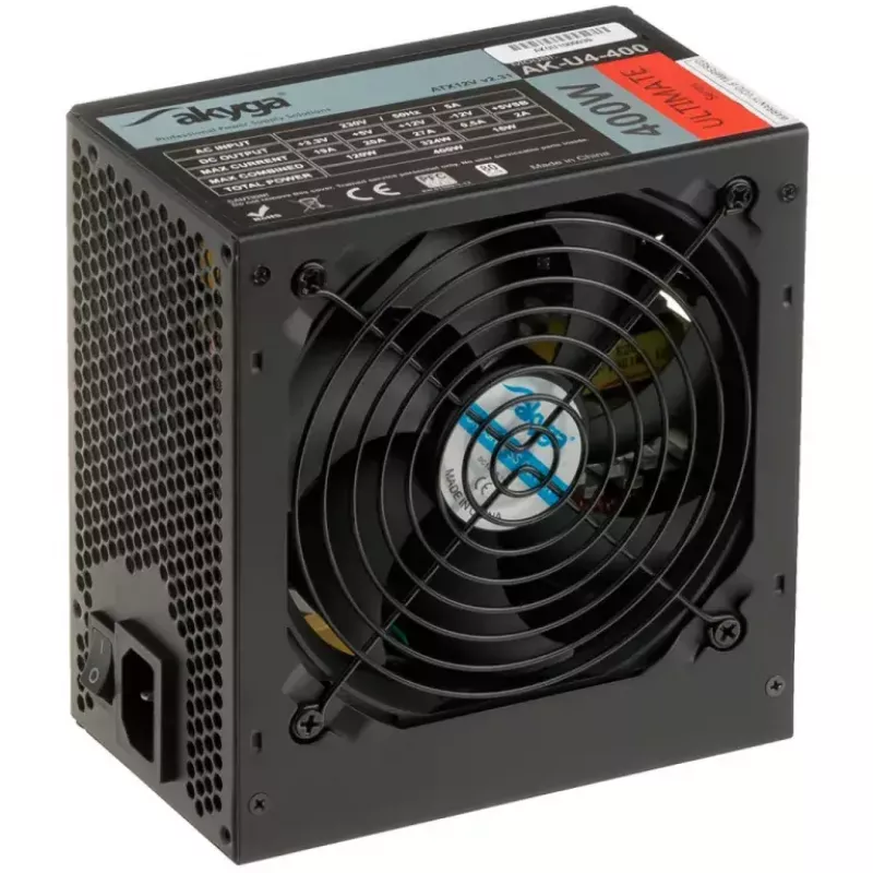 Akyga AK-U4-400 Ultimate 400 W ATX-Netzteil, 80 PLUS Bronze, aktive PFC, 120-mm-Lüfter