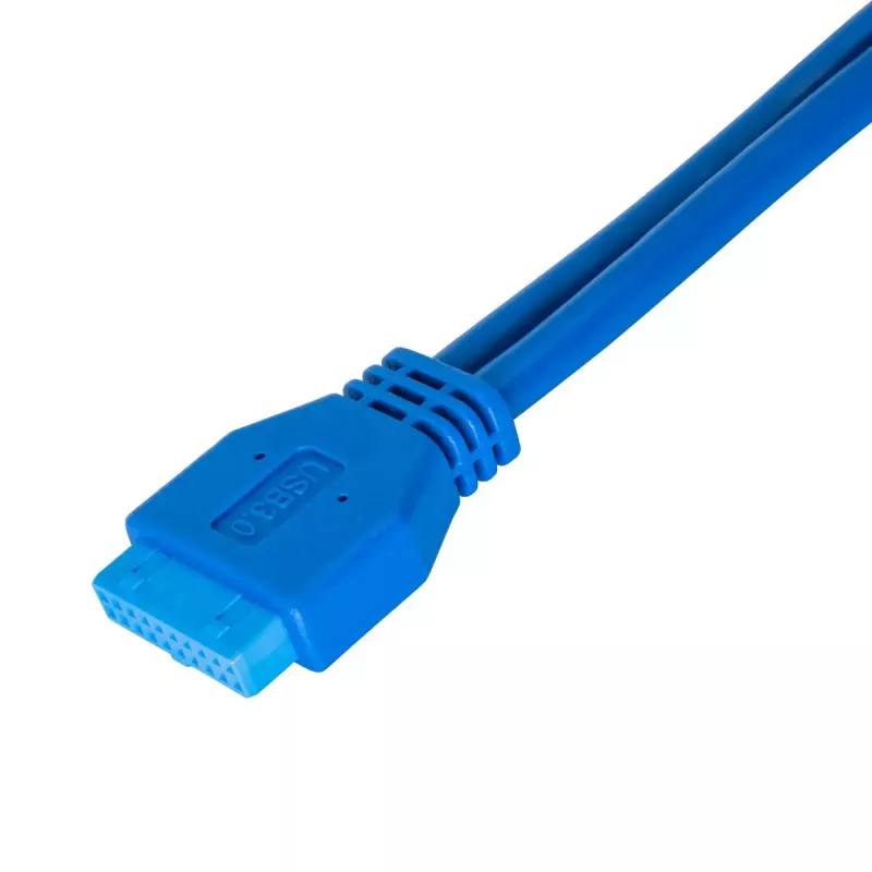 Akyga AK-CA-62 internes USB-3.0-Adapterkabel, 19-Pin-Header auf 2 x USB-A-Buchse, 0,65 m