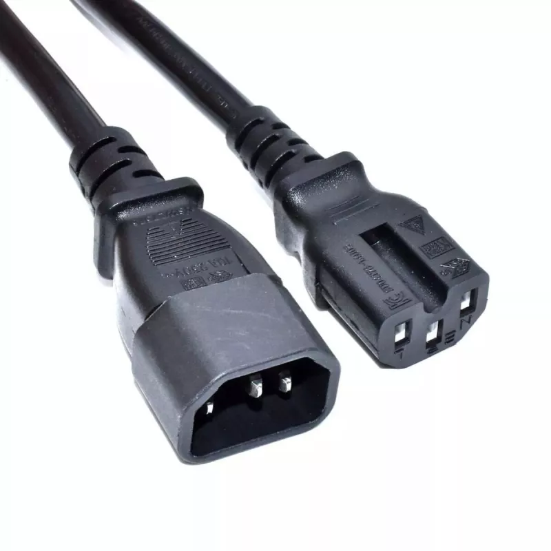 Akyga AK-UP-06 Server-Netzkabel IEC C14 auf C15, 1,8 m, schwarz