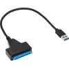 Akyga AK-CA-86 SATA auf USB-A 3.0 Adapterkabel für 2,5-Zoll-Laufwerke, 0,3 m, Schwarz