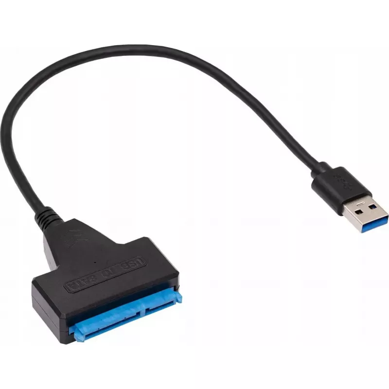 Akyga AK-CA-86 SATA auf USB-A 3.0 Adapterkabel für 2,5-Zoll-Laufwerke, 0,3 m, Schwarz