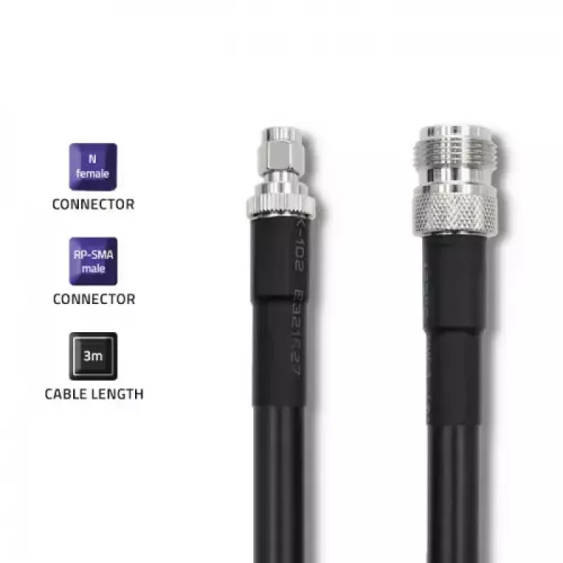 Koaxialkabel Qoltec 57028 N-Typ RP-SMA LMR400 5 m Schwarz