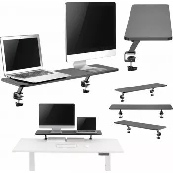 Mozos Klemmen-Dual-Riser-Monitorregal für zwei Monitore