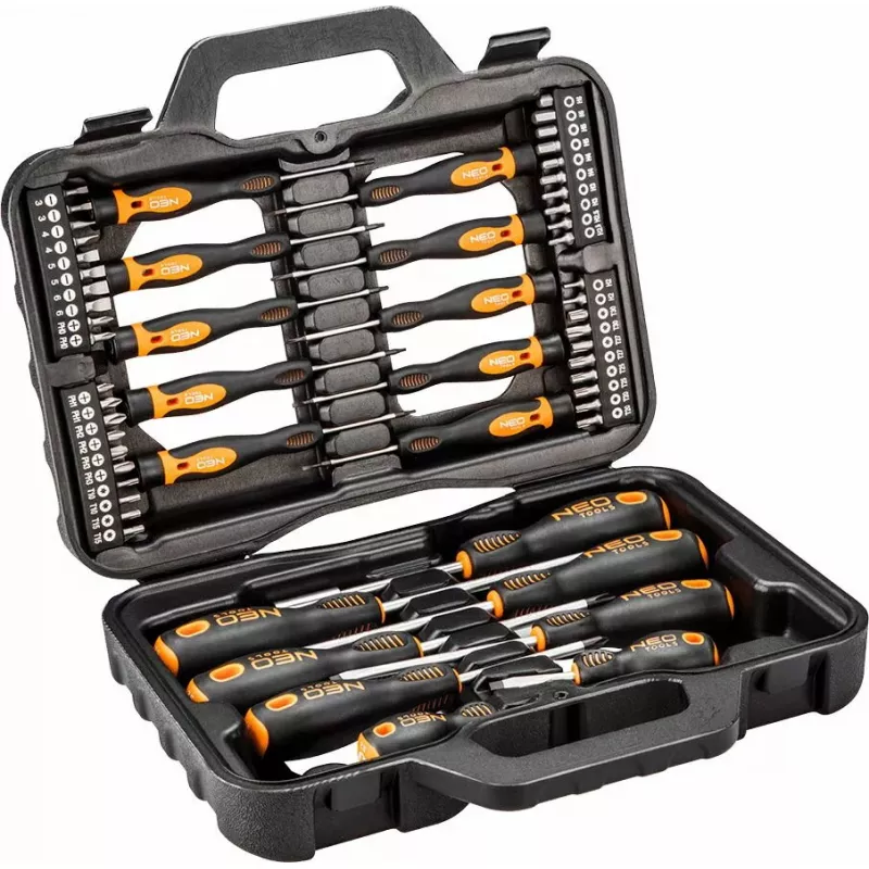 NEO Tools 04-211 Schraubendreher- und Bitset, 58 Stk.