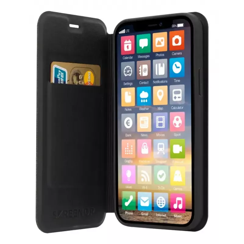 Wallet Case Screenor Clever Galaxy A36/A56 17 cm Schwarz
