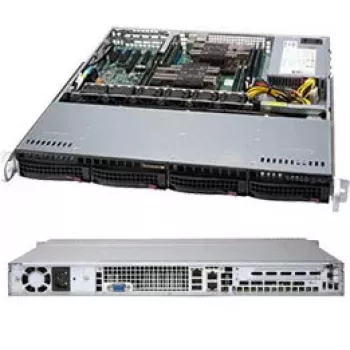 Supermicro SuperChassis 813MF2TQC-505CB 1U Server-Gehäuse, 500 W Netzteil, Schwarz