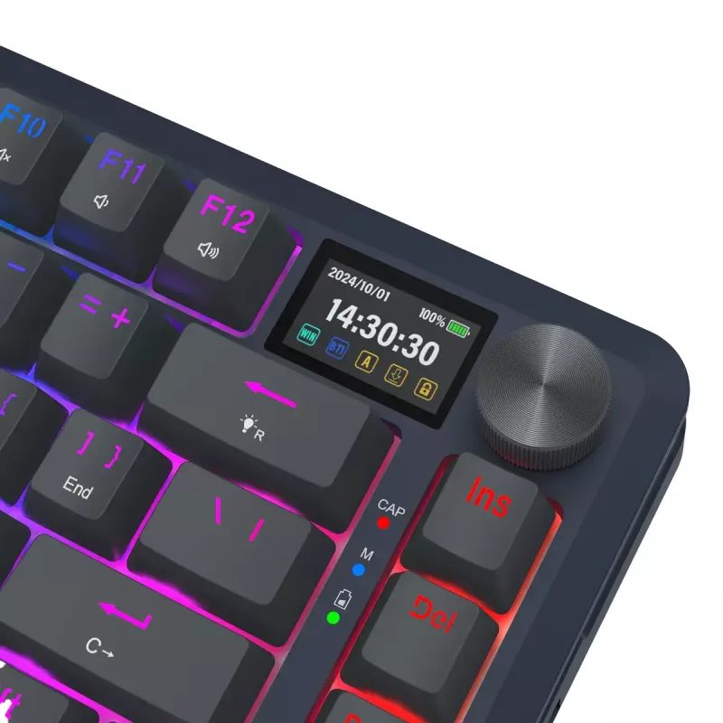 Mechanische Tastatur REDRAGON K708-RGB-PRO mit USB, RF Wireless und Bluetooth, 1,5 m Kabel, schwarz, 0,76 kg