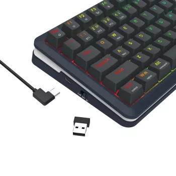 Mechanische Tastatur REDRAGON K708-RGB-PRO mit USB, RF Wireless und Bluetooth, 1,5 m Kabel, schwarz, 0,76 kg
