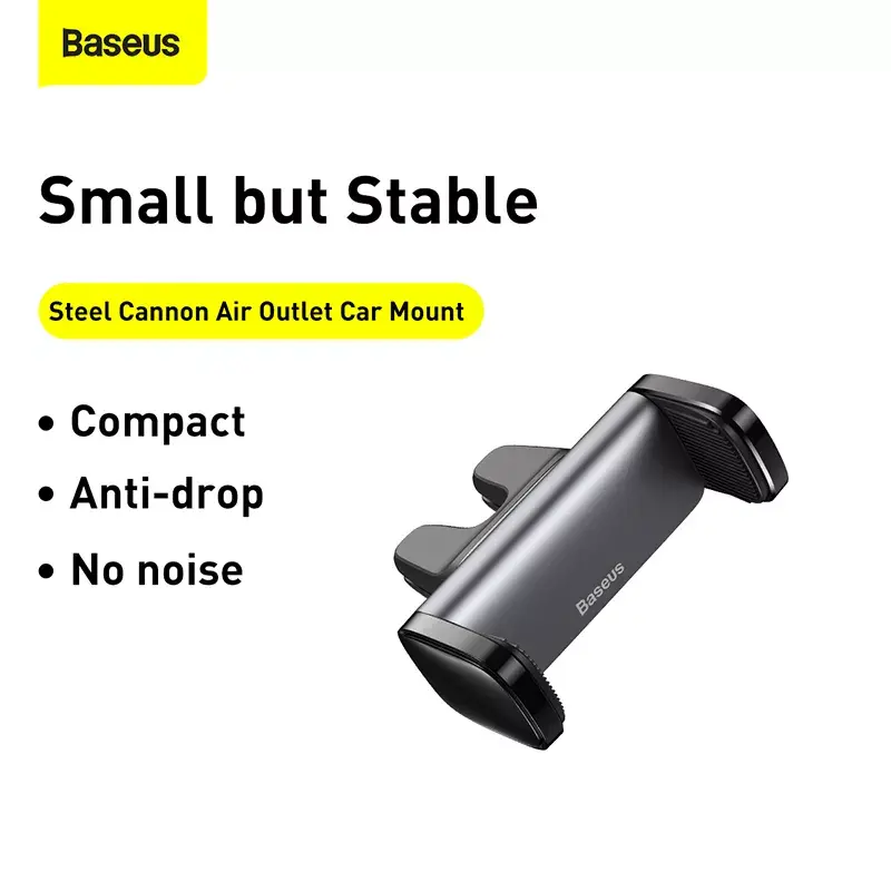 Aktive Halterung Baseus Steel Cannon Mobiltelefon Schwarz Silber